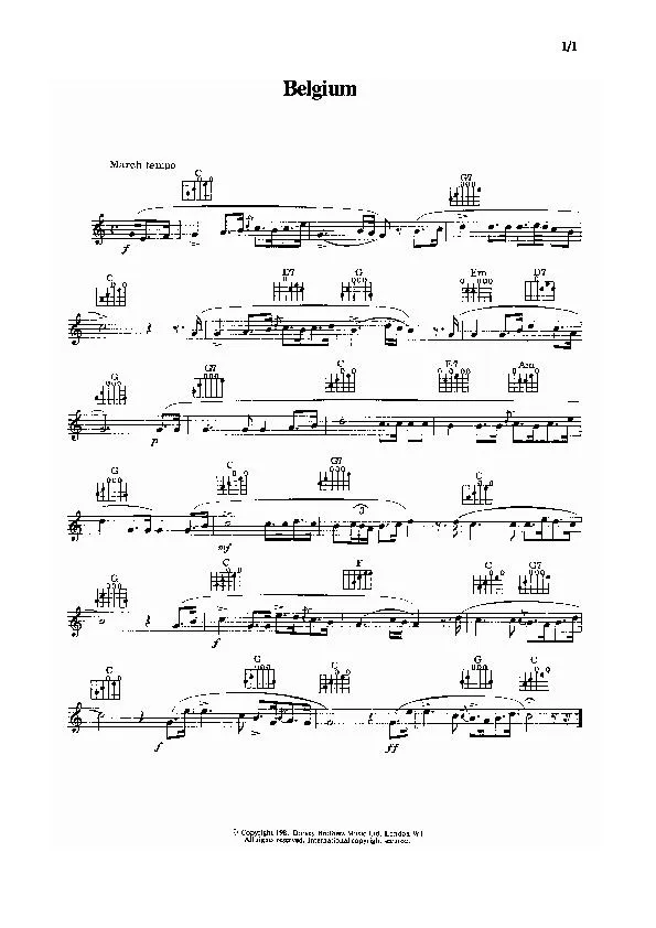 télécharger la partition d'accordéon La Brabançonne (Hymne National Belge) au format PDF