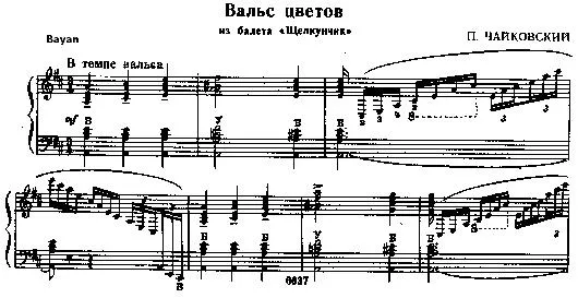 télécharger la partition d'accordéon Valse des fleurs  (Ballet : Casse-Noisette) (Ballet : Nutcracker) (Bayan) au format PDF