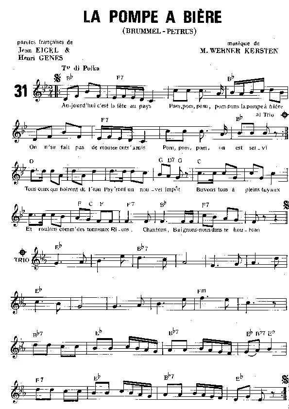 télécharger la partition d'accordéon La pompe à bière (Bummel Petrus) (Polka) (Scottish) au format PDF