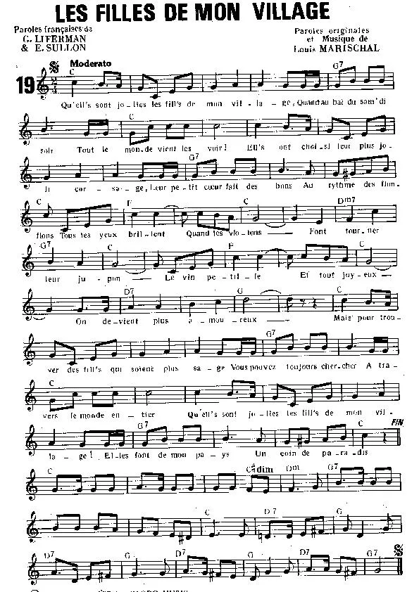 télécharger la partition d'accordéon Les filles de mon village (De boerinnekensdans) (Marche) (Scottish) au format PDF