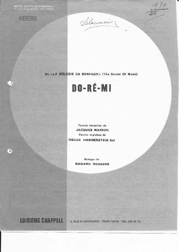télécharger la partition d'accordéon Do Ré Mi : De la mélodie du bonheur (The sound of music) au format PDF