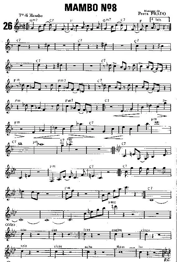 télécharger la partition d'accordéon Mambo n°8 au format PDF