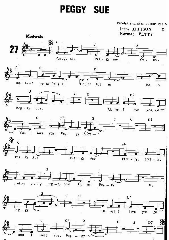 télécharger la partition d'accordéon Peggy Sue (Rock and Roll) au format PDF