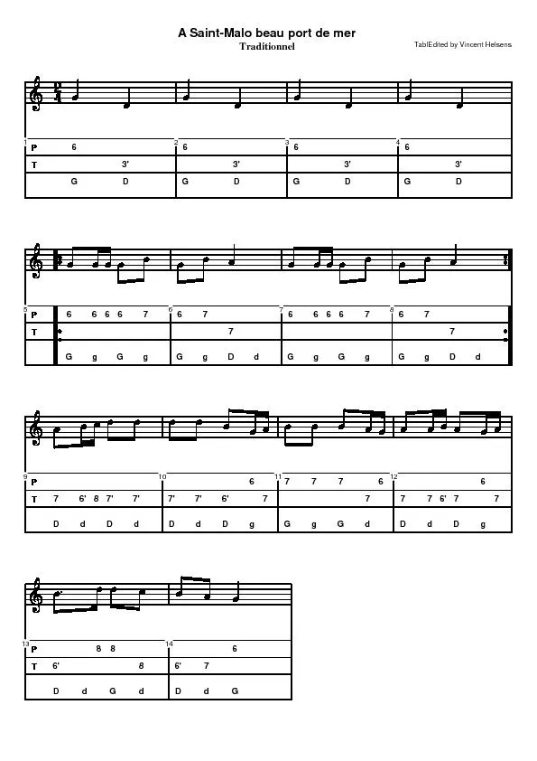 télécharger la partition d'accordéon A Saint-Malo beau port de mer (Accordéon Diatonique) au format PDF