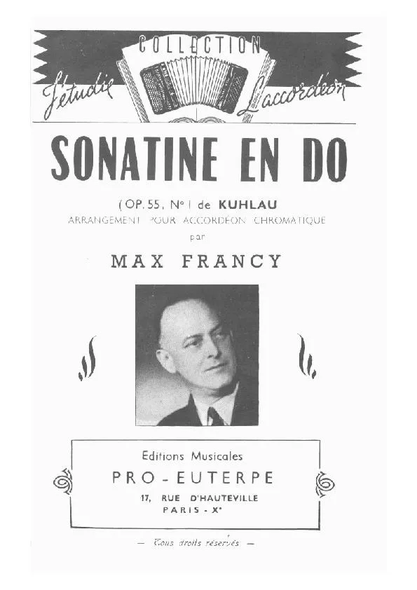 télécharger la partition d'accordéon Sonatine en Do (Op 55 N°1) (Khulau 1786-1832) au format PDF