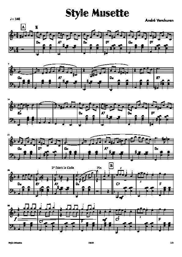 télécharger la partition d'accordéon Style Musette (Valse) au format PDF