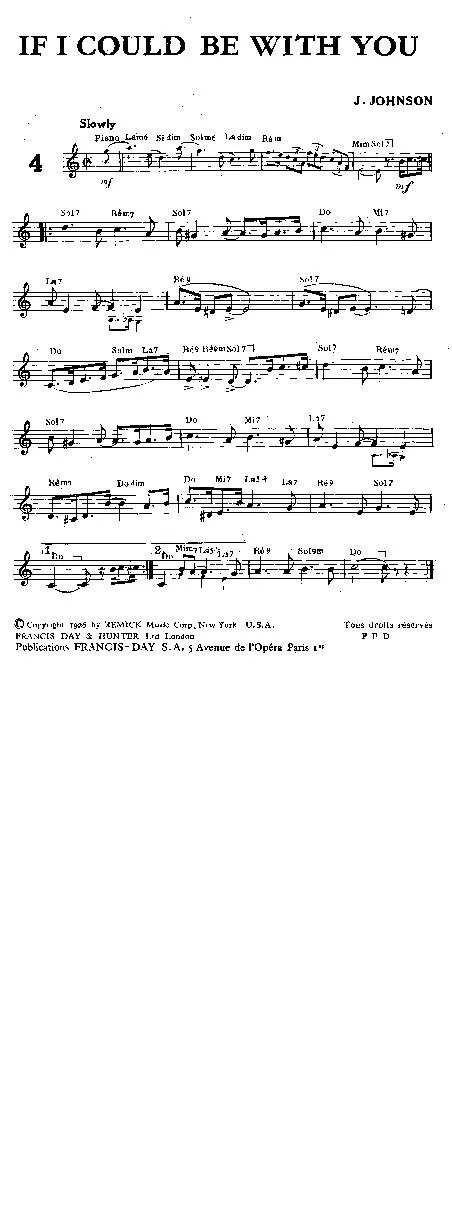 télécharger la partition d'accordéon If I could be with you (one hour tonight) (Interprètes : Louis Armstrong / Coleman Hawkins / Kay Starr) (Jazz Ballade) au format PDF
