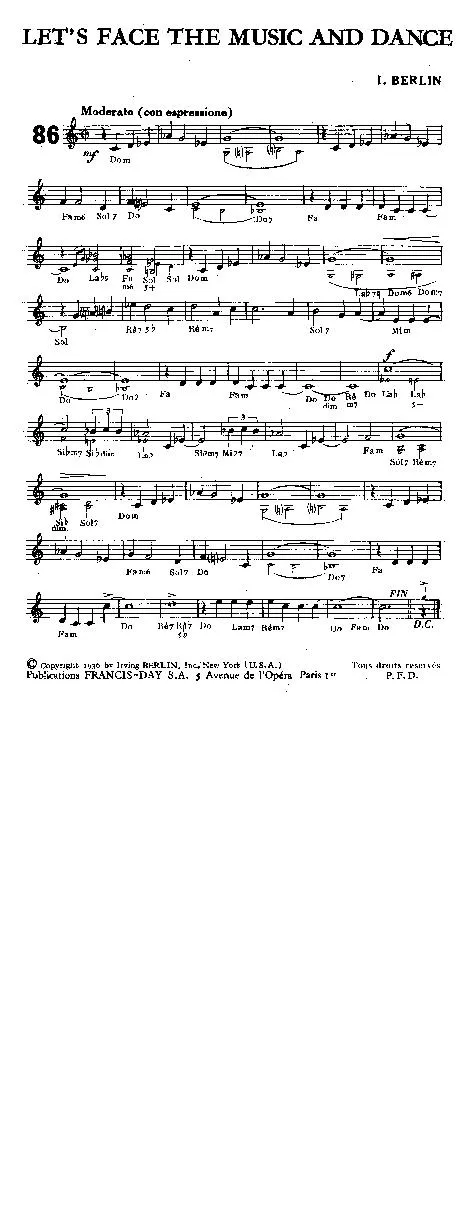 télécharger la partition d'accordéon Let's face the music and dance (Du Film : Follow the Fleet) (Interprète : Fred Astaire / Ginger Rogers) (Slow Fox) au format PDF