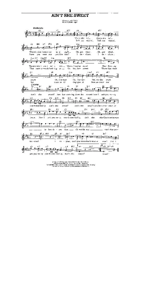 télécharger la partition d'accordéon Ain't she sweet (Interprète : Gene Austin) (Fox Swing) au format PDF