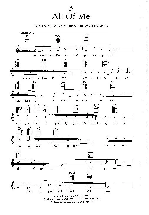 télécharger la partition d'accordéon All of me (Interprète : Frank Sinatra) (Fox Swing) au format PDF