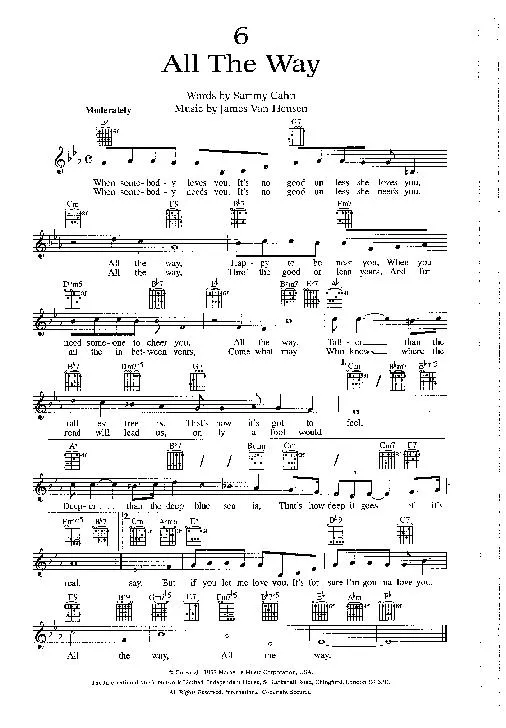 télécharger la partition d'accordéon All the way (Interprète : Frank Sinatra) (Ballade) au format PDF