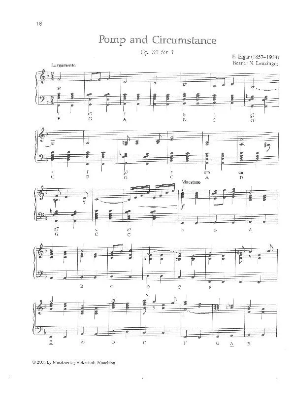 télécharger la partition d'accordéon Pomp and Circumstance au format PDF