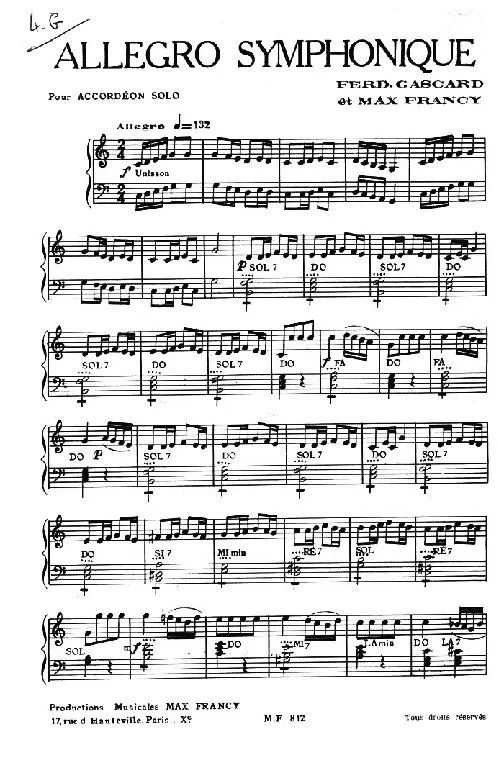 télécharger la partition d'accordéon Allegro Symphonique au format PDF