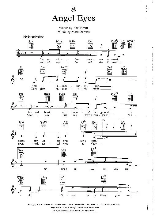télécharger la partition d'accordéon Angel Eyes (Interprète : Frank Sinatra) (Ballade) au format PDF