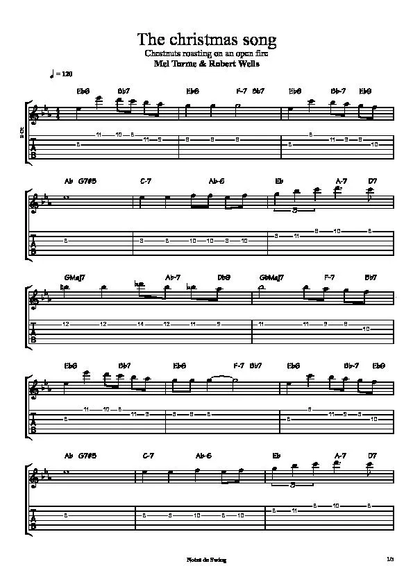 télécharger la partition d'accordéon The Christmas Song (Accordéon Diatonique) au format PDF