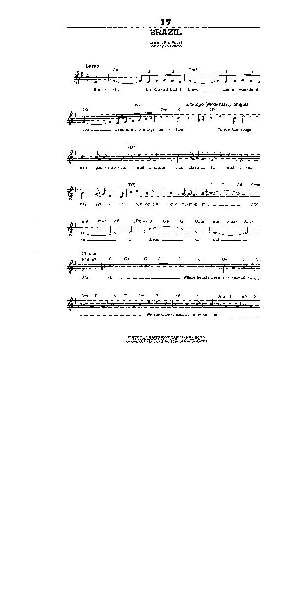 télécharger la partition d'accordéon Brazil (Aquarela do Brasil) (Samba) au format PDF