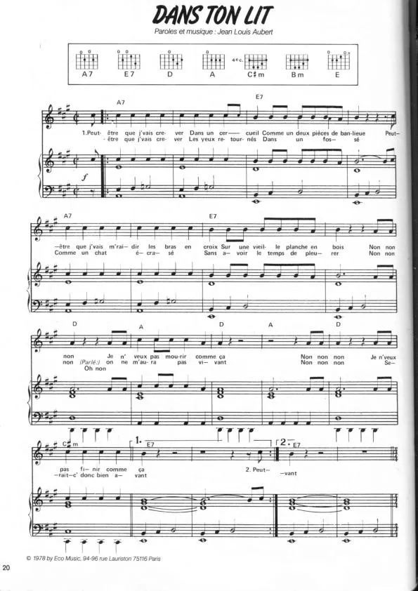 télécharger la partition d'accordéon Téléphone Songbook au format PDF