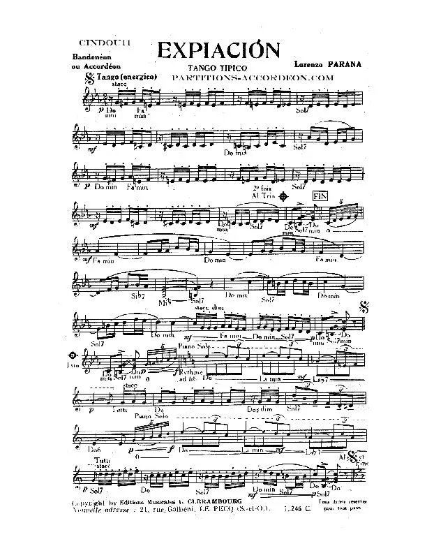 télécharger la partition d'accordéon Expiacion (Tango Tipico) au format PDF
