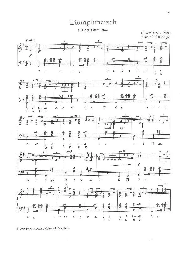 télécharger la partition d'accordéon Triumphmarsch (Arrangement : Nelly Leuzinger) au format PDF
