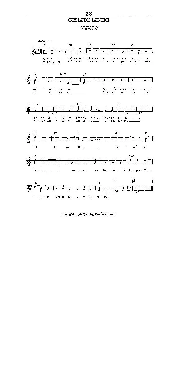 télécharger la partition d'accordéon Cielito Lindo (Interprète : Ana Gabriel) (Valse) au format PDF