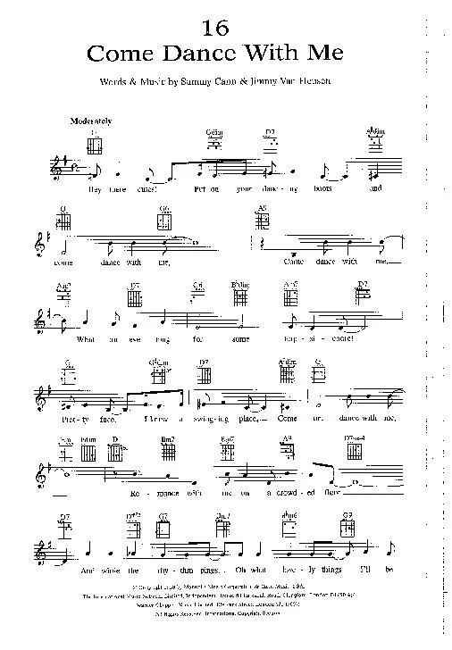 télécharger la partition d'accordéon Come dance with me (Interprète : Frank Sinatra) (Jazz Swing) au format PDF