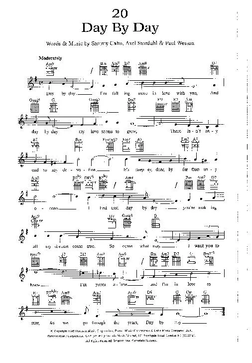 télécharger la partition d'accordéon Day by day (Interprète : Frank Sinatra) (Slow) au format PDF