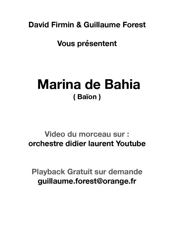 télécharger la partition d'accordéon Marina de Bahia (Baïon) au format PDF