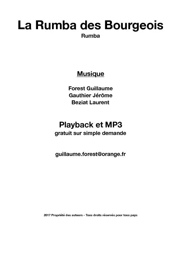 télécharger la partition d'accordéon La rumba des Bourgeois au format PDF