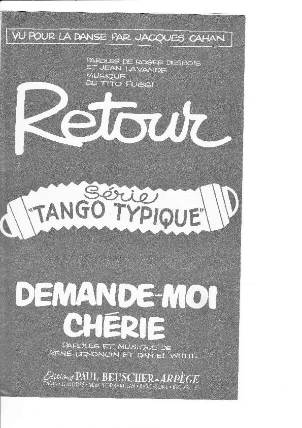 télécharger la partition d'accordéon Retour (J'ai fait le tour du monde) (Orchestration Complète) (Tango) au format PDF