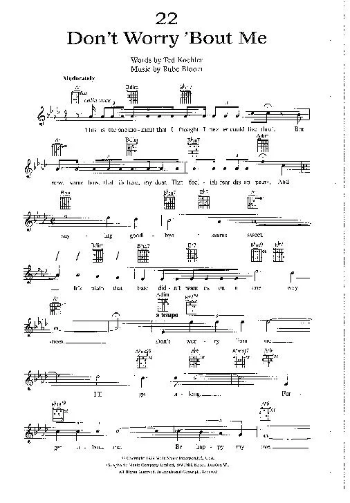 télécharger la partition d'accordéon Don't worry 'bout me (Interprète: Frank Sinatra) (Slow) au format PDF