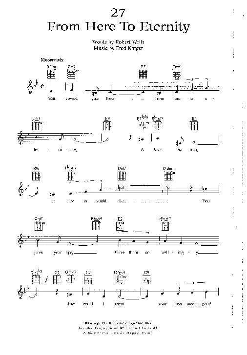 télécharger la partition d'accordéon From here to eternity (Interprète : Frank Sinatra) (Slow) au format PDF