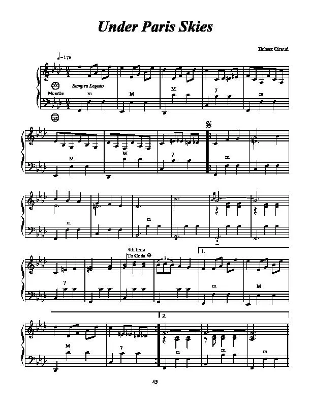 télécharger la partition d'accordéon Under Paris Skies (Sous le ciel de Paris) (Arrangement : Frank Marocco) (Valse) au format PDF