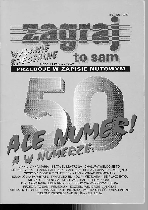 télécharger la partition d'accordéon Zagray to sam / Przeboje w zapisie nutowym : 50 ale numer (50 Titres) au format PDF