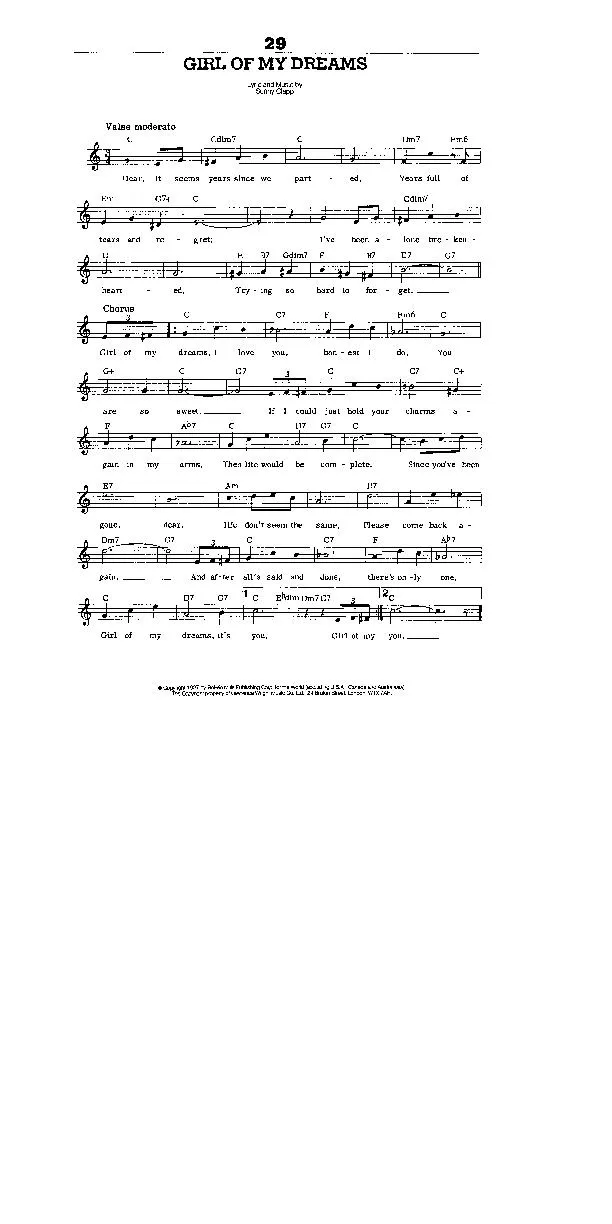 télécharger la partition d'accordéon Girl of my dreams (Interprète : Jack Pepper) (Valse Boston) au format PDF