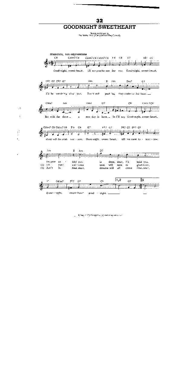 télécharger la partition d'accordéon Goodnight sweatheart (Interprète : Dean Martin) (Slow Fox) au format PDF
