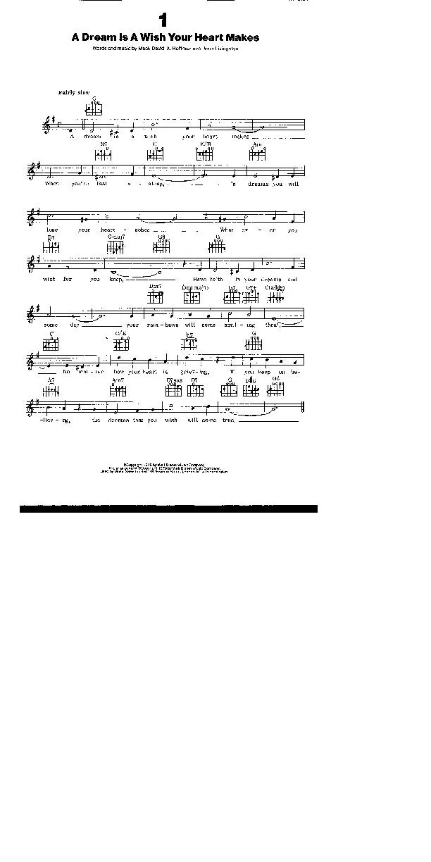 télécharger la partition d'accordéon A dream is a wish your heart makes (Interprète: Ilene Woods) (Extrait de Cinderella) (Slow) au format PDF