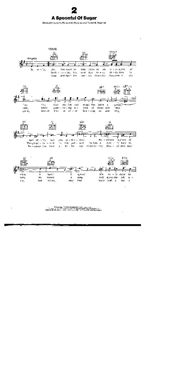 télécharger la partition d'accordéon A spoonful of sugar (Extrait de Mary Poppins) (Interprète : Julie Andrews) (Marche) au format PDF
