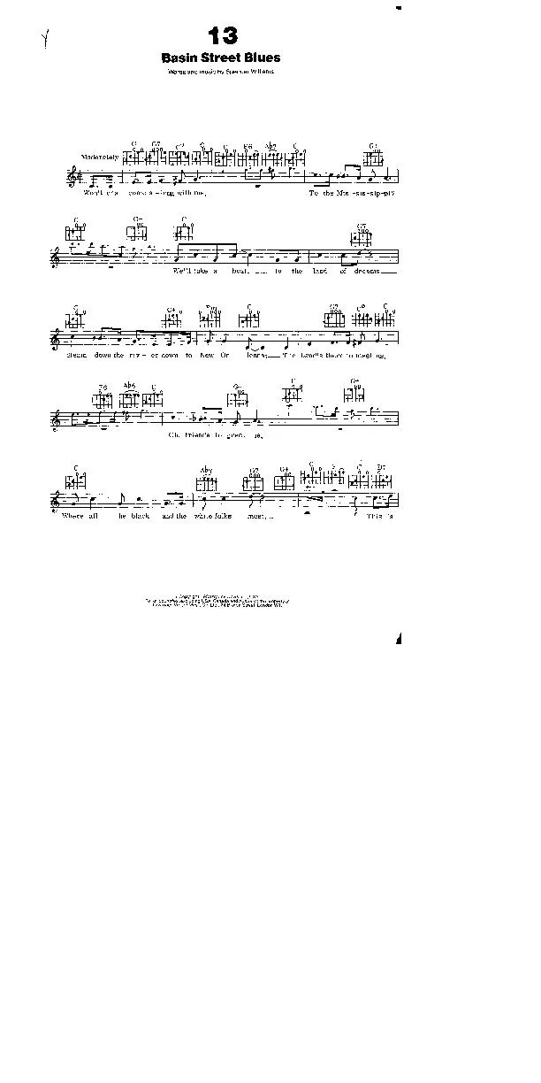télécharger la partition d'accordéon Basin Street blues (Interprètes : The Charleston Chasers) au format PDF