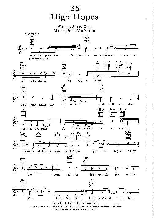 télécharger la partition d'accordéon High hopes (Interprète : Frank Sinatra) (Fox Trot) au format PDF