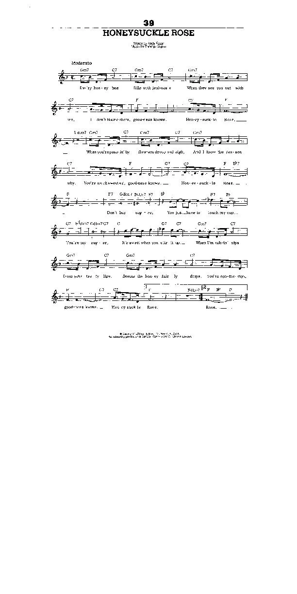 télécharger la partition d'accordéon Honeysuckle rose (Extrait de : Ain't misbehavin') (Jazz Dixie) au format PDF
