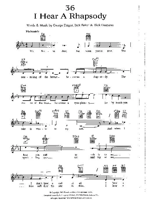 télécharger la partition d'accordéon I hear a rhapsody (Interprètes : Frank Sinatra / Tommy Dorsey) (Slow Fox) au format PDF