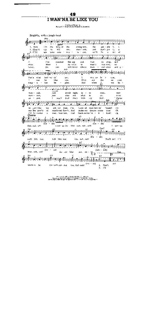 télécharger la partition d'accordéon I wanna be like you (Interprètes : Robbie Williams / Olly Murs) (Rock 'n' Roll) au format PDF