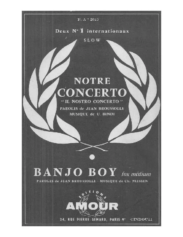 télécharger la partition d'accordéon Banjo Boy (Arrangement : Miguel Barrios) (Chant : Annie Cordy / Jacques Hélian / Jan und Kjeld) (Orchestration Complète) (Fox) au format PDF