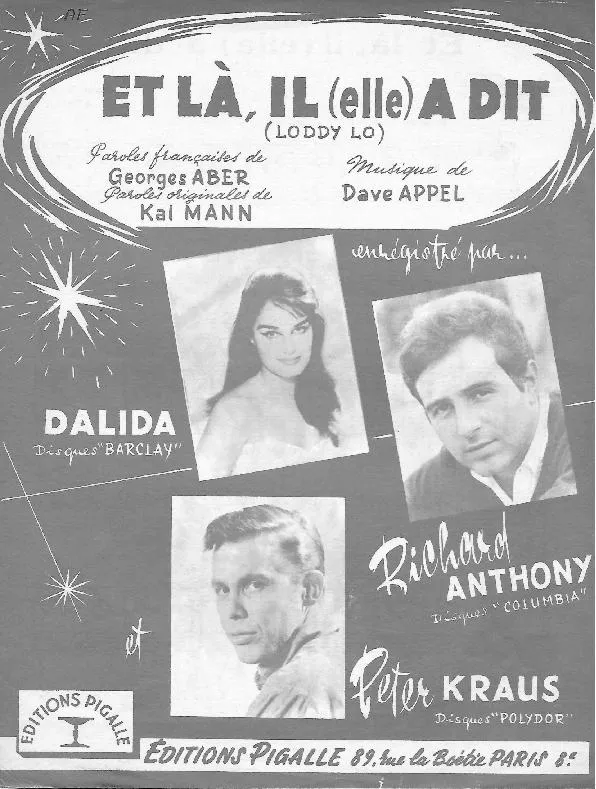télécharger la partition d'accordéon Et là Il (elle) a dit (Loddy Lo) (Chant : Dalida / Richard Anthony / Peter Kraus) au format PDF