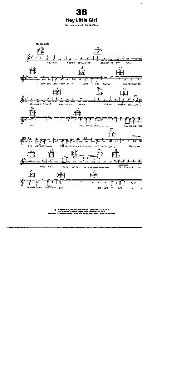 télécharger la partition d'accordéon Hey little girl (Boléro) au format PDF