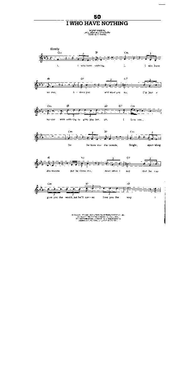 télécharger la partition d'accordéon I who have nothing (Interprète : Tom Jones) (Slow) au format PDF