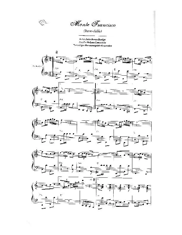 télécharger la partition d'accordéon Monte Francisco (Recueillie par : Nelson Conceição) (Transcription de : Hermenegildo Guerreiro) (Paso Doble) au format PDF