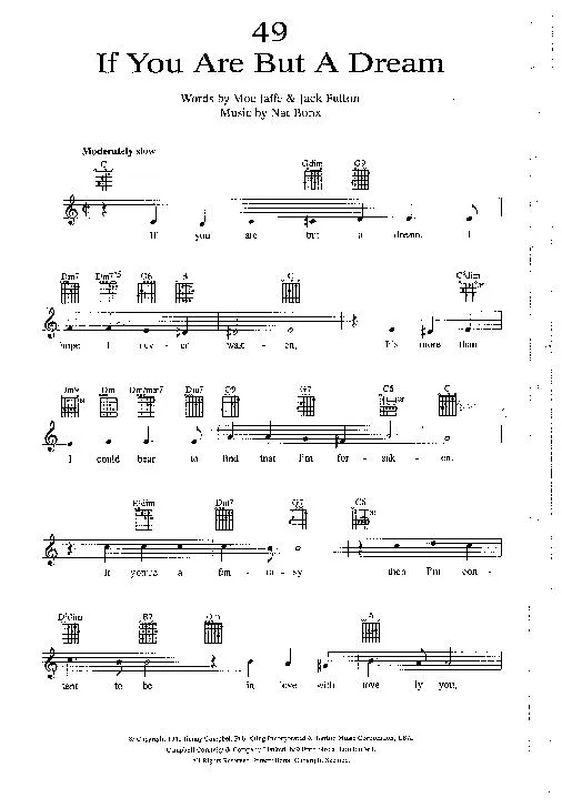 télécharger la partition d'accordéon If you are but a dream (Interprète : Frank Sinatra) (Slow) au format PDF