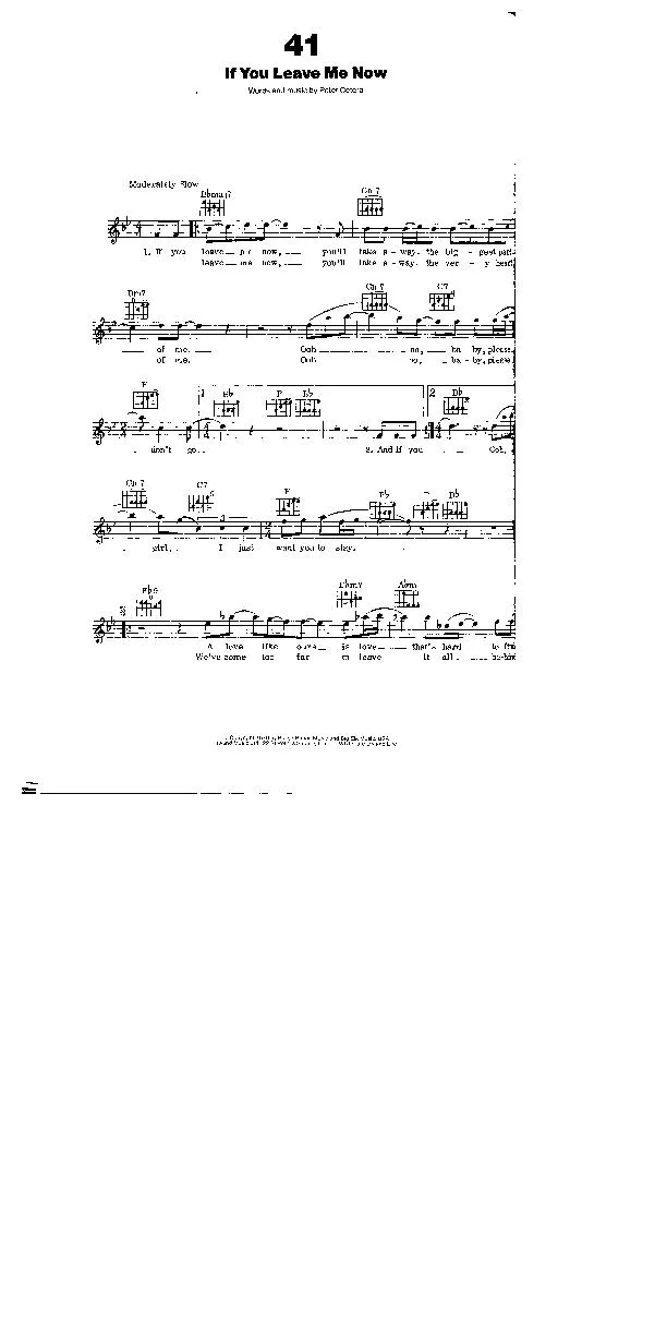 télécharger la partition d'accordéon If you leave me now (Interprètes : Chicago) (Rumba) au format PDF
