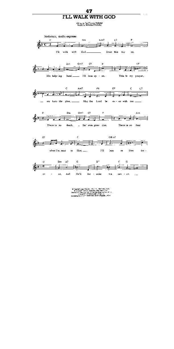 télécharger la partition d'accordéon I'll walk with God (Interprète : Mario Lanza) (Ballade) au format PDF